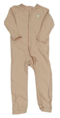 Světlerůžový overal s květinou 