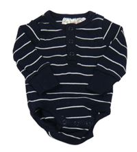 Tmavomodré pruhované rebrované body H&M