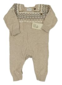 Nové - Béžový vzorovaný pletený overal F&F