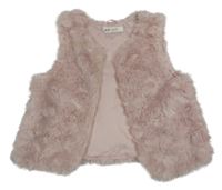 Svetloružová kožušinová podšitá vesta H&M