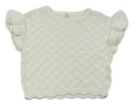 Biele perforované crop tričko H&M