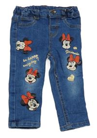 Modré skinny rifle s Minnie Disney