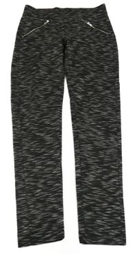 Čierno-sivé melírované tregíny so zipy Y.F.K.