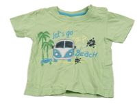 Svetlozelené tričko s autom