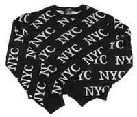 Čierny crop sveter s nápismi New Look