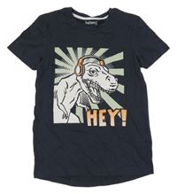 Tmavomodré tričko s dinem Nutmeg