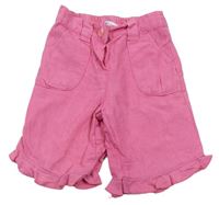 Ružové ľanové capri nohavice John Lewis
