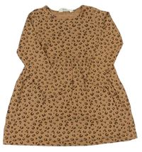 Hnedé bavlnené šaty s leopardím vzorom H&M
