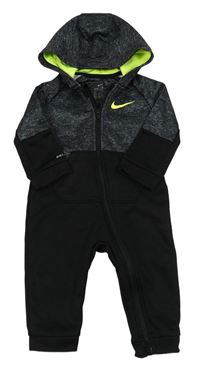 Sivo-čierna športová kombinéza s kapucňou Nike