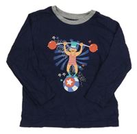 Tmavomodré triko potlačou Lupilu