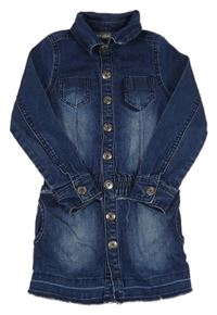 Tmavomodré riflové šaty 