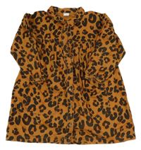 Okrovo-černé riflové šaty s leopardím vzorem Next