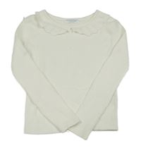 Biely rebrovaný sveter s golierikom Primark