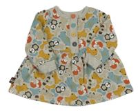 Šedá tepláková šatová tunika se zvířátky 