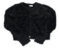 Čierny kožušinový crop prepínaci sveter Next