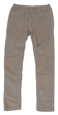 Sivé bodkovaná é elastické manšestráky Sinsay