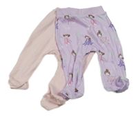 Nové - 2set - 2x polodupky - světlerůžové + lila s vílami 