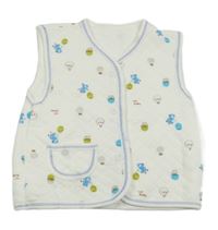 Bielo-modro-zelená tepláková vesta s balony