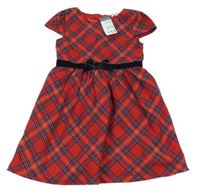 Nové - Červeno-tmavomodré kockované šaty Primark