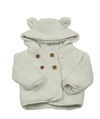 Bílý propínací podšitý svetr s kapucí M&S