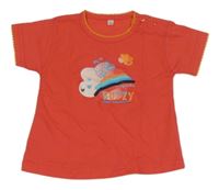 Jahodové tričko s včielkou a nápismi