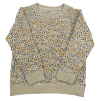 Béžová kvetovaná mikina