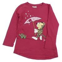 Fuchsiové tričko s tigrom