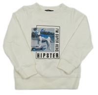 Biela mikina s psíkom