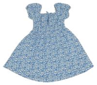 Bielo-svetlomodré kvetované šaty Primark