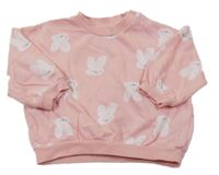 Ružová mikina s králíčky H&M