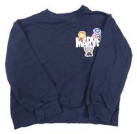 Tmavomodrá mikina so superhrdinami  H&M