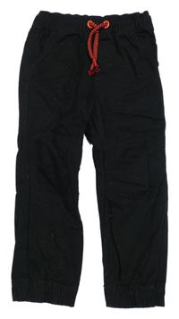Čierne plátenné chino cuff nohavice George