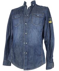 Pánská tmavomodrá riflová košile Armani Jeans