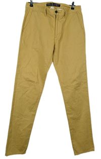 Pánské béžové chino plátěné slim kalhoty Burton vel. 34/34
