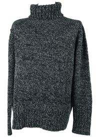 Pánsky tmavomodrý melírovaný svetrový rolák