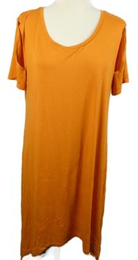 Dámske oranžové šaty s průstřihy na ramenou Simply Be