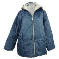 Dámská modrá šusťáková zateplená bunda s kapucí