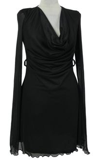 Nové - Dámské černé tylové šaty s vodou Boohoo