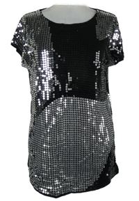 Dámská černo-stříbrná flitrová halenka Kappahl 
