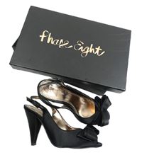 Nové - Dámské černé slingback lodičky s mašlí na podpatku Phase Eight vel. 37