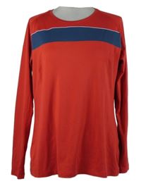 Dámské červené sportovní triko s tmavomodrým pruhem Crane 