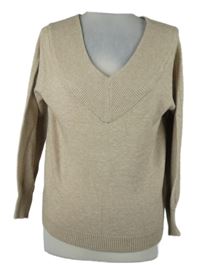 Dámský béžový svetr s véčkovým výstřihem Only 