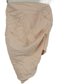 Nové - Dámský světlerůžový řasený crop top bez ramínek s cípem Zara 