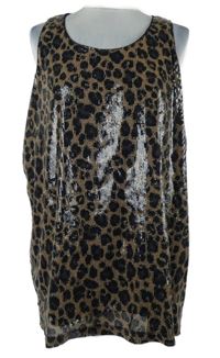 Nové - Dámská černo-béžová vzorovaná flitrová tunika Next 