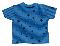 Modro-čierne pruhované tričko s hviezdičkami Primark