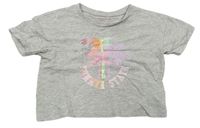 Sivé crop tričko s potlačou Primark
