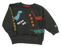 Tmavosivá mikina s dinosaurami Next