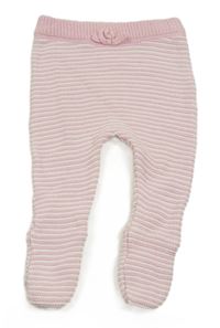 Růžovo-bílé pruhované pletené polodupky Miniclub