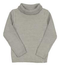 Svetlosivý rebrovaný sveter s rolákom George