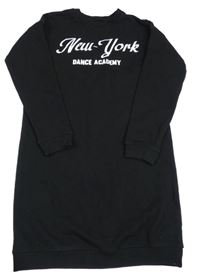 Černé teplákové šaty s nápisem 